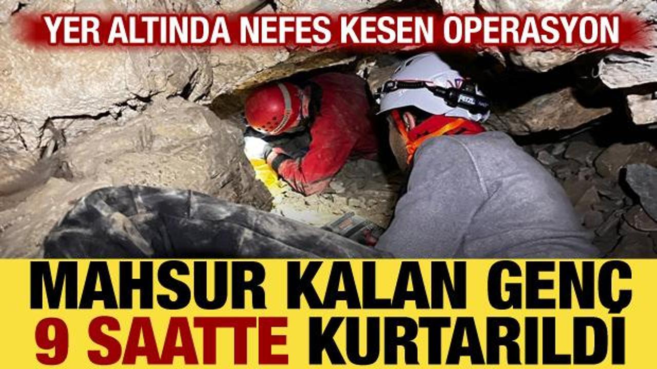 Mağarada nefes kesen kurtarma operasyonu: 5 metreden düştü, 9 saatte ulaşıldı