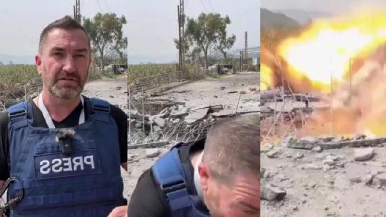 Canlı yayında füze saldırısı: Gazeteciler ölümden döndü