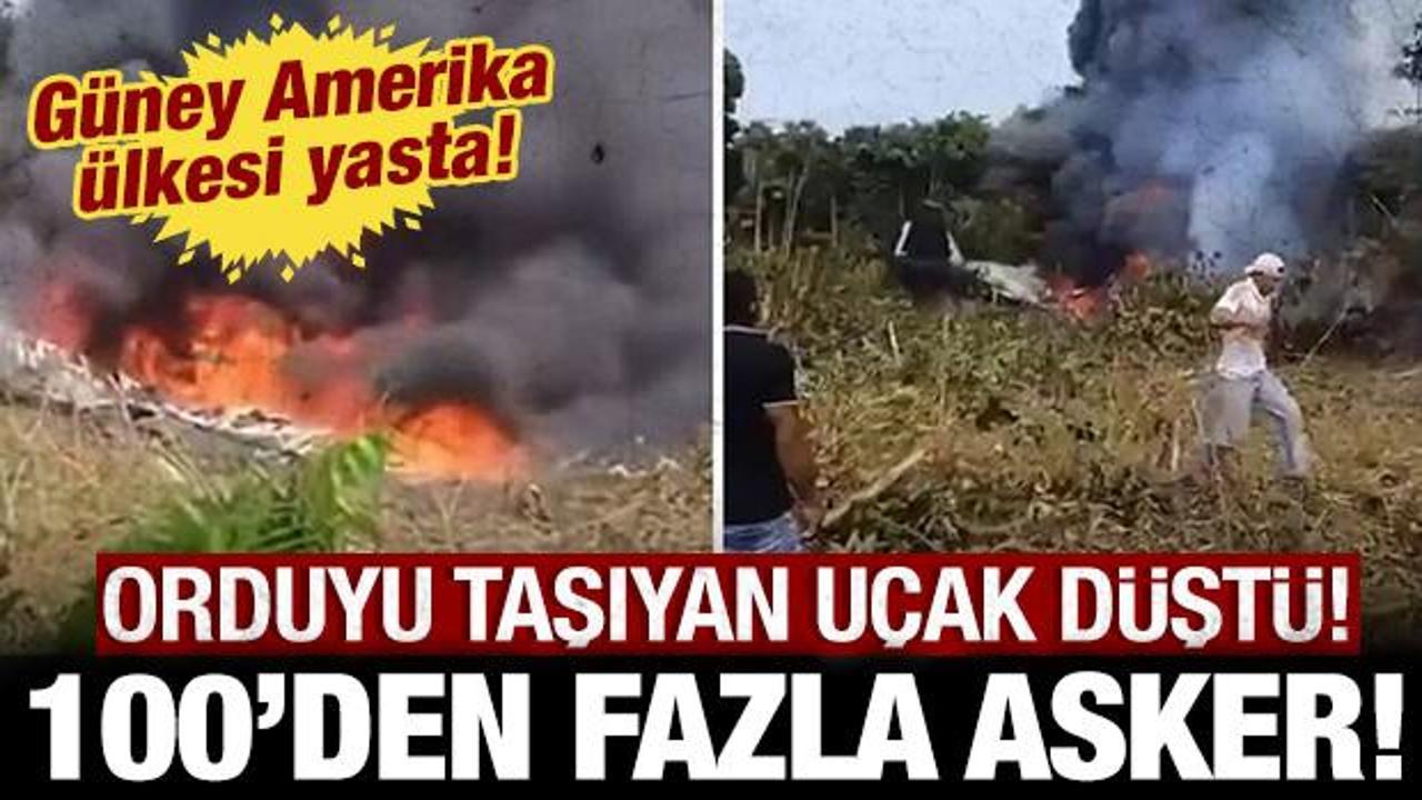 Kolombiya ordusu mensuplarını taşıyan uçak kaza yaptı: 100'den fazla asker...
