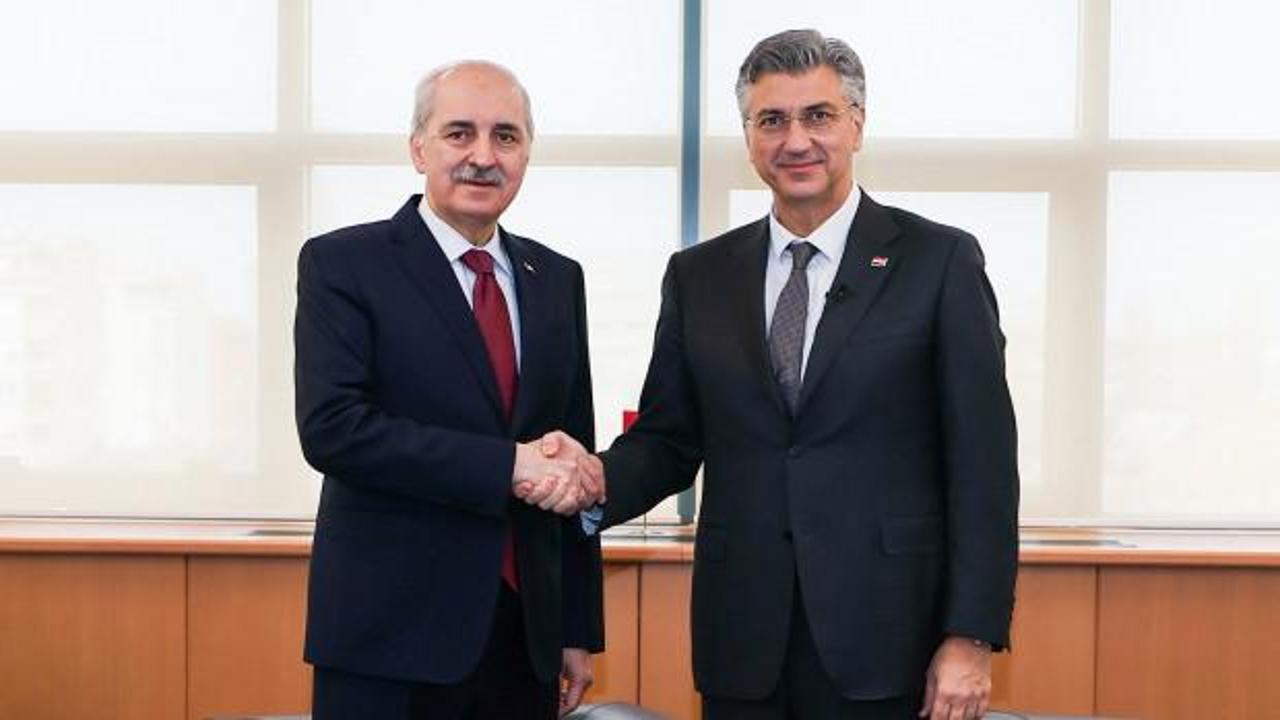 TBMM Başkanı Kurtulmuş, Hırvatistan Başbakanı Plenkovic ile görüştü