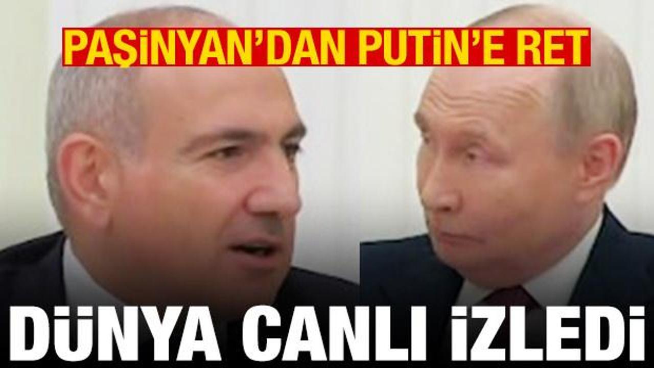 Dünya o anları canlı izledi: Paşinyan'dan Putin'in isteğine ret